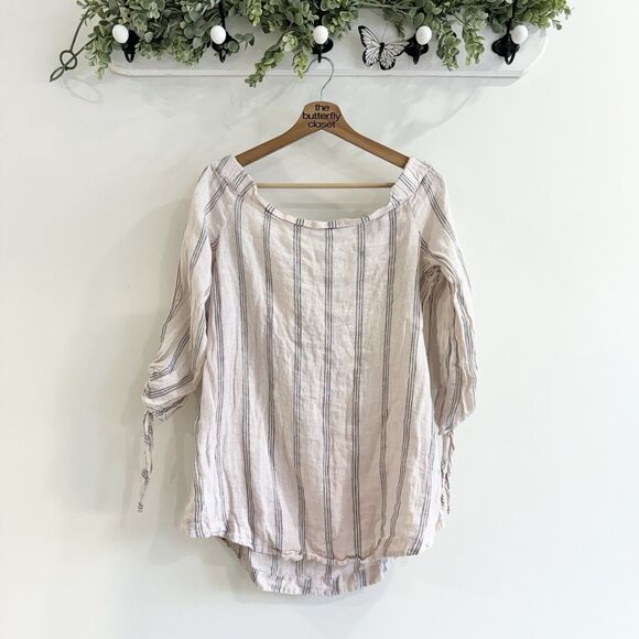 Free People X CP Shades Striped Off The Shoulder Blouse KS - Picture 1 of 4